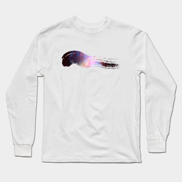 Paint brush stroke galaxy whoosh Long Sleeve T-Shirt by Blacklinesw9